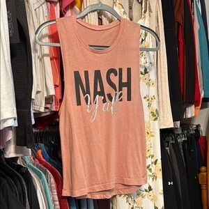 Pink Sleeveless Muscle Tee